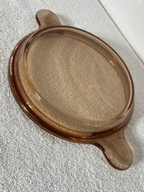 Vintage Corning Visions Brown Amber Glass Skillet Replacement Lid V 10 C Vision